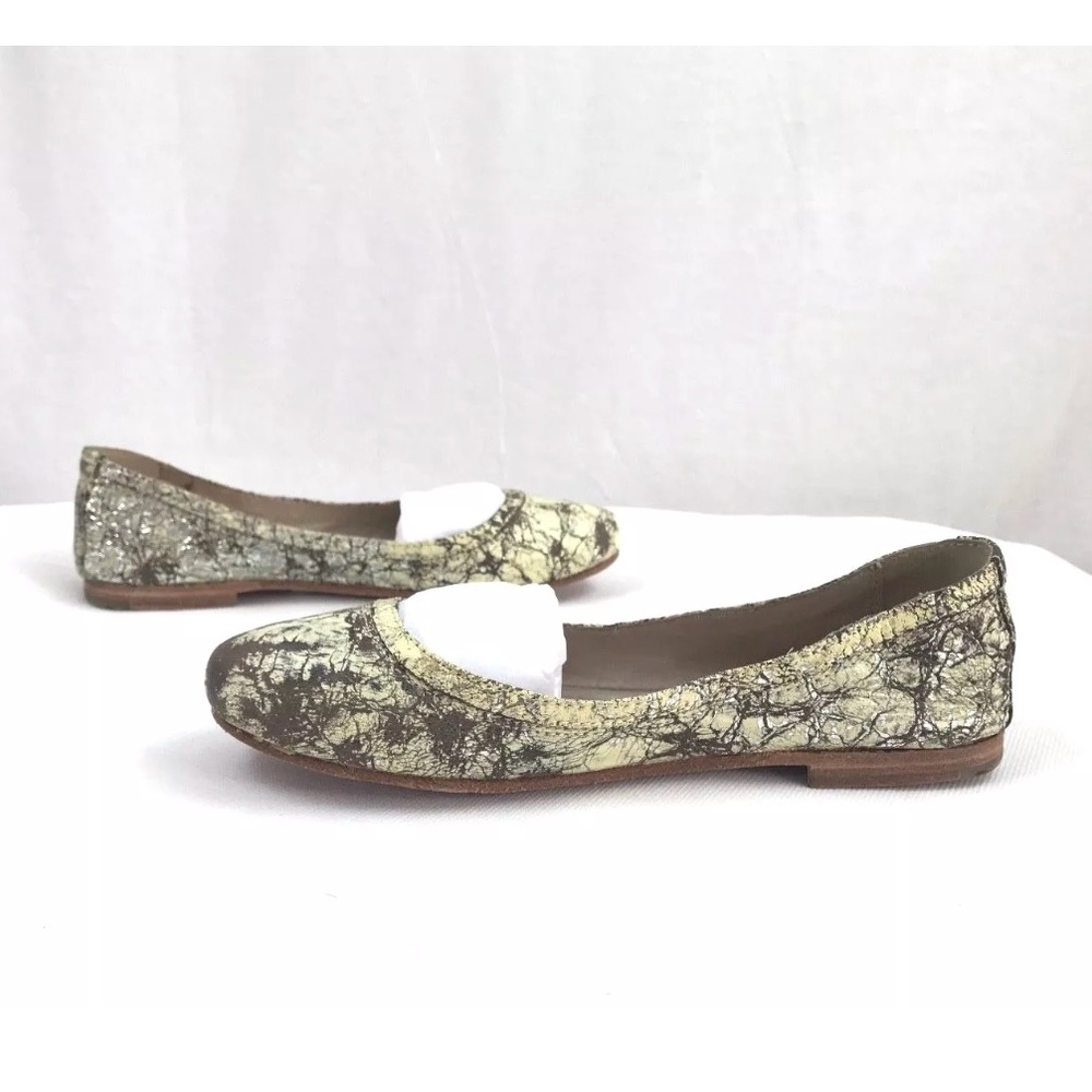 New Frye Leather Ballet Carson Crackle Flats - Picture 3 of 8